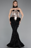 Long Black Scaly Haute Couture Dress ABU5950