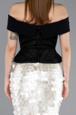 Long Black-White Scaly Haute Couture Dress ABU5952