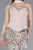 Long Beige Scaly Haute Couture Dress ABU5968