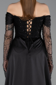 Long Black Beaded Evening Dress ABU5934