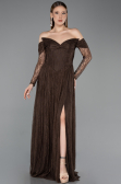 Long Brown Dantelle Evening Dress ABU5945