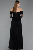 Long Black Dantelle Evening Dress ABU5945