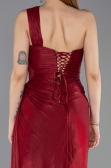 Long Burgundy Chiffon Prom Gown ABU5946