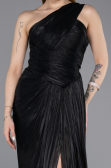 Long Black Chiffon Prom Gown ABU5946