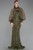 Long Olive Drab Scaly Mermaid Prom Dress ABU5947