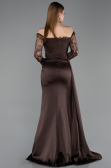 Long Brown Satin Mermaid Prom Dress ABU5949