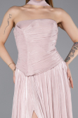 Long Powder Color Chiffon Prom Gown ABU5957