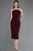 Midi Cherry Colored Party Dress ABK2588