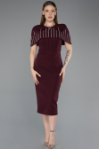 Midi Cherry Colored Party Dress ABK2588