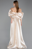 Beige Long Beaded Evening Dress ABU5234