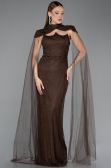 Long Brown Dantelle Evening Dress ABU5941