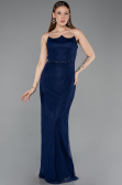 Long Navy Blue Dantelle Evening Dress ABU5941