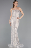 Long Beige Scaly Mermaid Prom Dress ABU5947