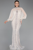 Long Beige Scaly Mermaid Prom Dress ABU5947