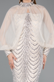 Long Beige Scaly Mermaid Prom Dress ABU5947