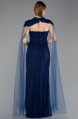Long Navy Blue Dantelle Evening Dress ABU5941