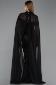 Long Black Beaded Evening Dress ABU5915