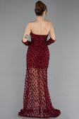 Short Burgundy Scaly Mermaid Evening Gown ABK2581