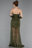 Short Olive Drab Scaly Mermaid Evening Gown ABK2581