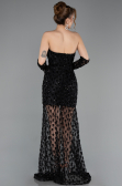 Short Black Scaly Mermaid Evening Gown ABK2581