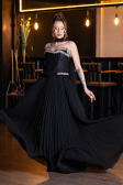 Long Black Chiffon Evening Dress ABU5917