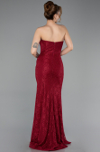 Burgundy Long Dantelle Evening Dress ABU5815