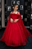 Long Red Kid Wedding Dress ABG179