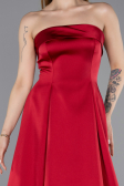 Long Red Satin Evening Dress ABU5932