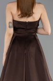 Long Brown Satin Evening Dress ABU5932