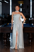 Long Mint Chiffon Prom Gown ABU5957