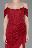 Long Burgundy Dantelle Evening Dress ABU5973