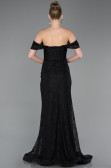 Long Black Dantelle Evening Dress ABU5973