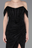 Long Black Dantelle Evening Dress ABU5973