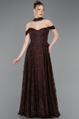 Long Brown Dantelle Evening Dress ABU5942
