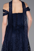 Long Navy Blue Dantelle Evening Dress ABU5942
