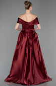 Long Burgundy Beaded Evening Dress ABU5400