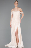 Long Beige Chiffon Evening Dress ABU5974