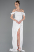 Long White Chiffon Evening Dress ABU5974