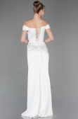 Long White Satin Evening Dress ABU5976