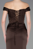 Long Brown Satin Evening Dress ABU5976
