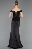 Long Black Satin Evening Dress ABU5976