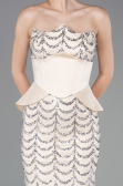 Long Beige Scaly Evening Gown ABU5979