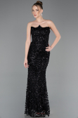 Long Black Scaly Evening Gown ABU5979