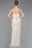 Long Beige Scaly Evening Gown ABU5979