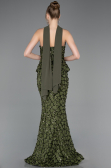 Long Olive Drab Scaly Mermaid Evening Gown ABU5982
