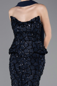 Long Navy Blue Scaly Mermaid Evening Gown ABU5982
