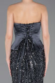 Long Anthracite Scaly Evening Dress ABU5978