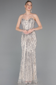 Long Beige Scaly Evening Dress ABU5978