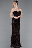 Long Brown Scaly Evening Dress ABU5978