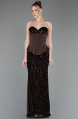 Long Brown Scaly Evening Dress ABU5978